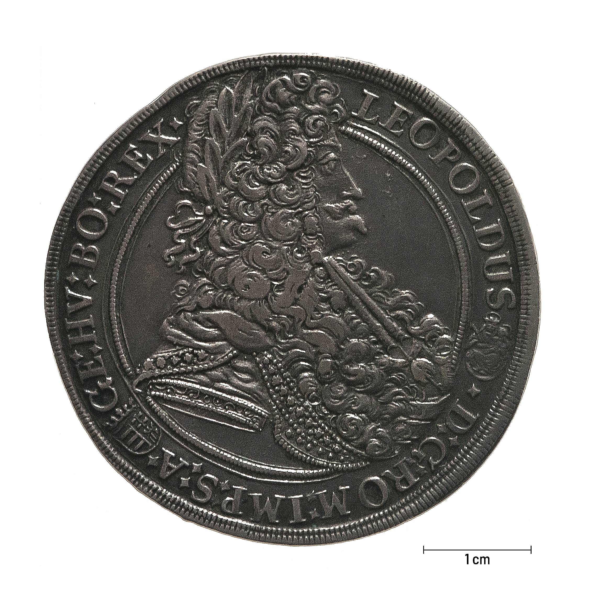 0910 zbiory numizmatyczne st. kadyiego; leopold i cesarz austriacki (1695); talar węgierski- awers