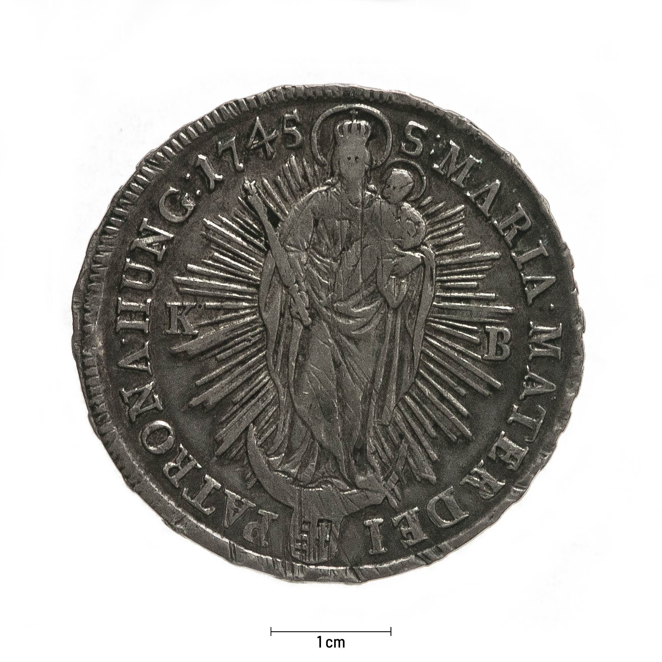 0912 zbiory numizmatyczne st. kadyiego; maria teresa królowa węgierska (1745); talar węgierski - rewers