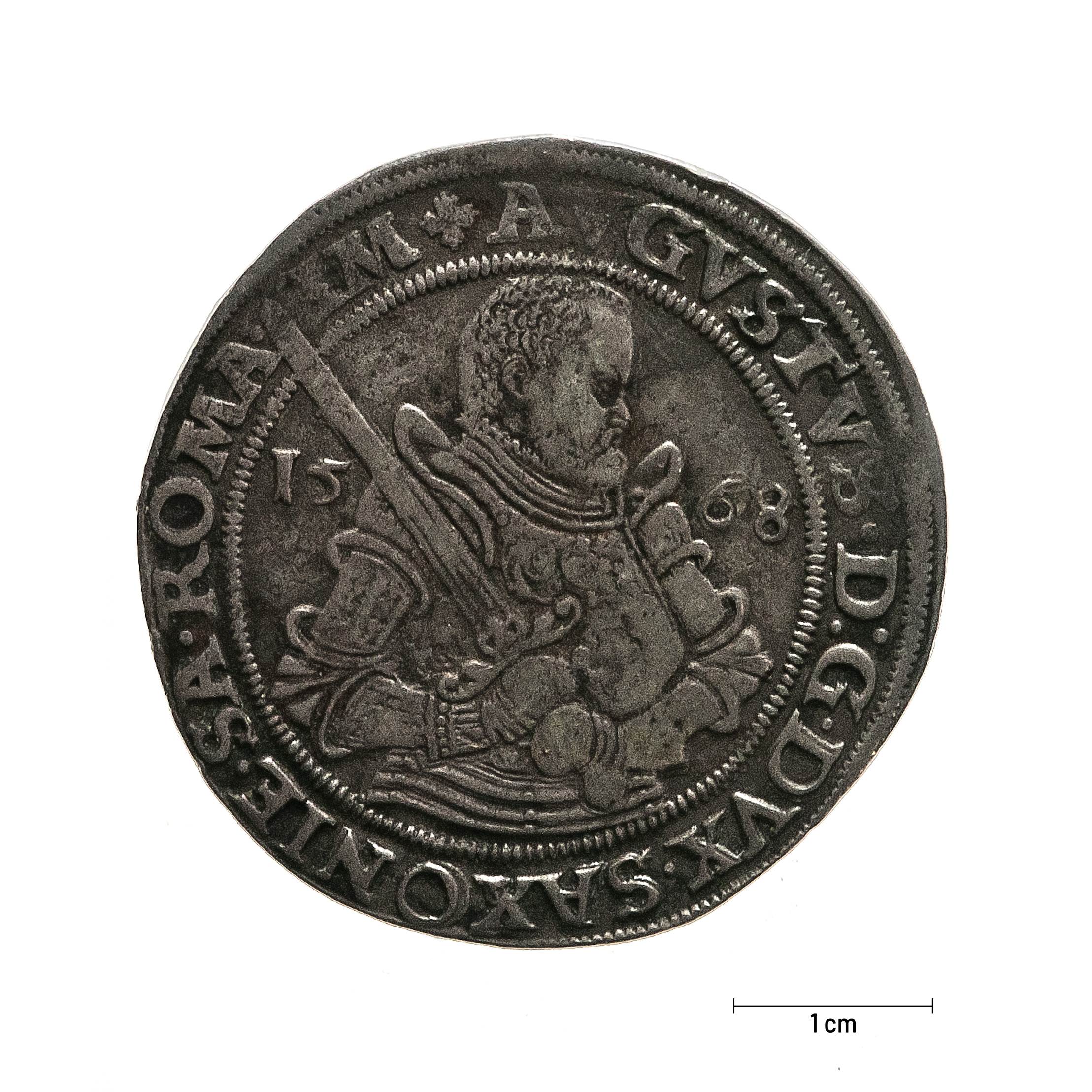 0918 zbiory numizmatyczne st. kadyiego; august książę saski (1568); talar - awers