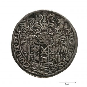 0918 zbiory numizmatyczne st. kadyiego; august książę saski (1568); talar – rewers