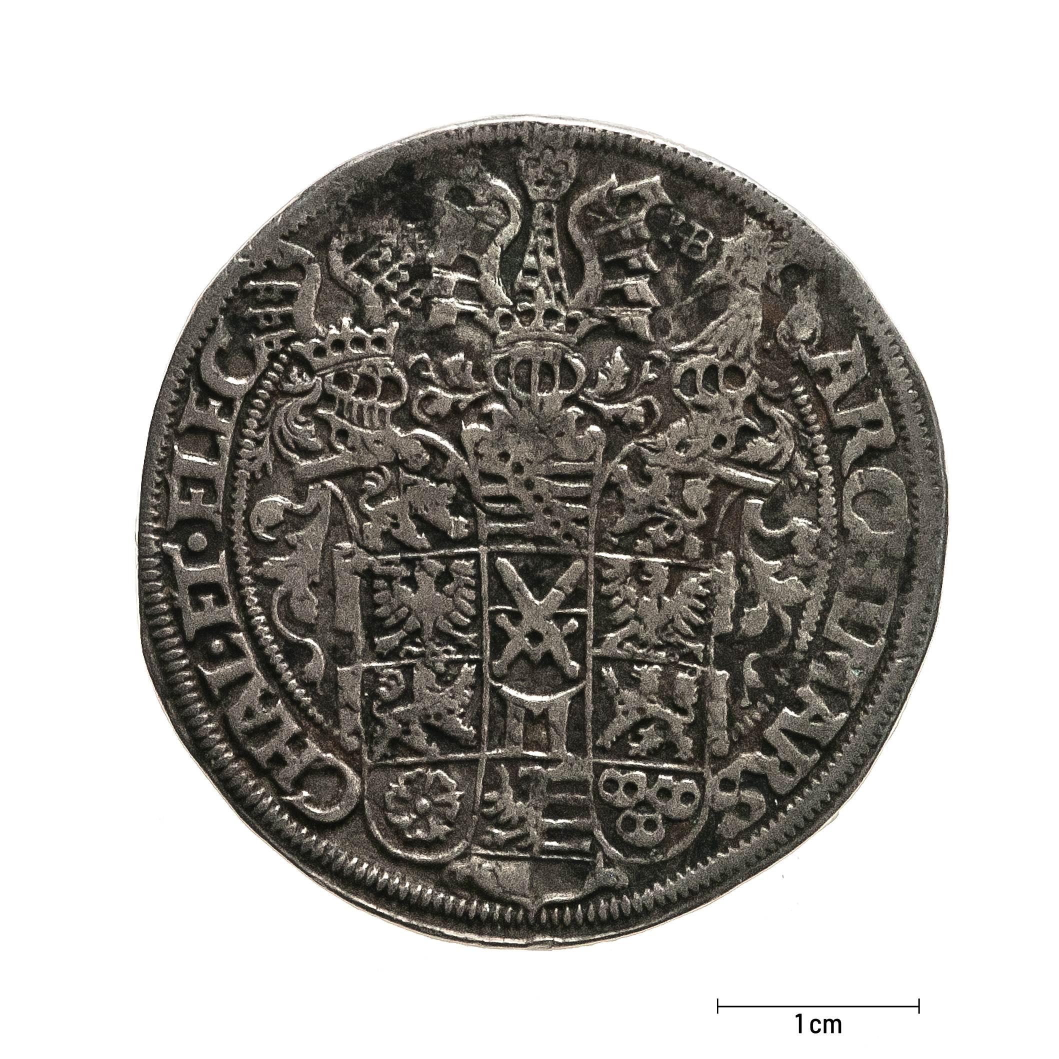 0918 zbiory numizmatyczne st. kadyiego; august książę saski (1568); talar – rewers