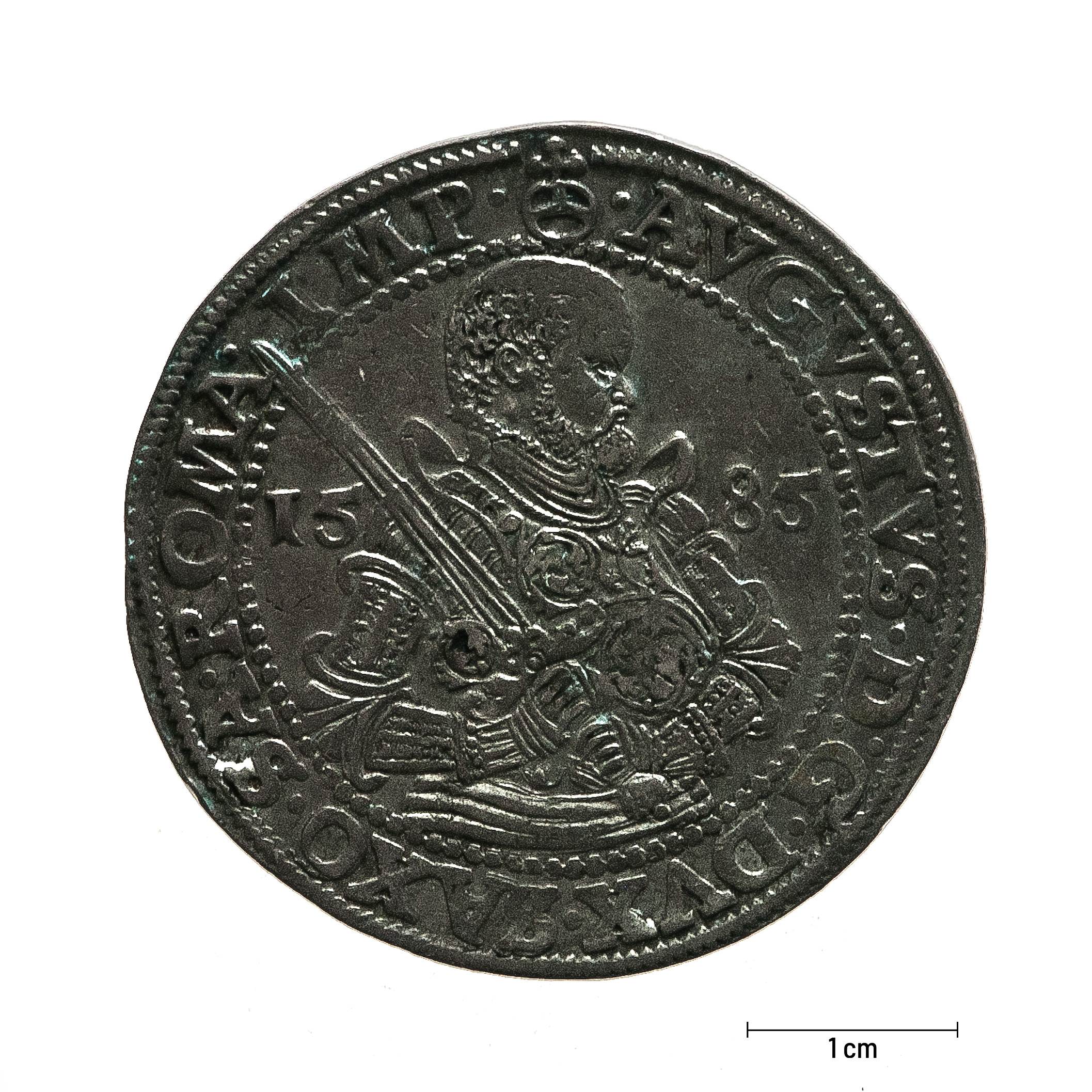 0919 zbiory numizmatyczne st. kadyiego; august książę saski (1585); talar - awers