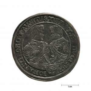0921 zbiory numizmatyczne st. kadyiego; chrystian ii książę saski (1606); talar - rewers