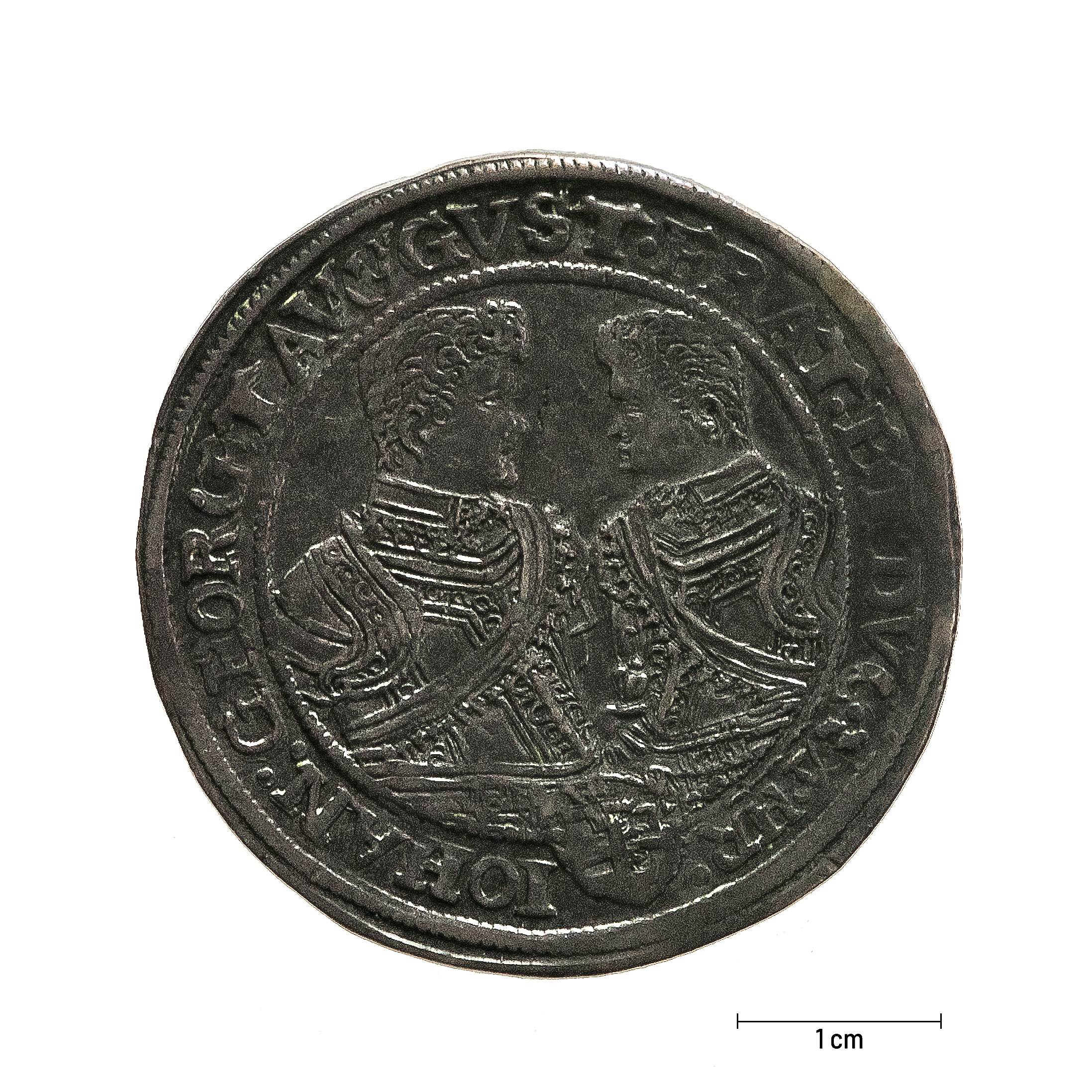 0921 zbiory numizmatyczne st. kadyiego; chrystian ii książę saski (1606); talar - rewers