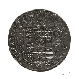 0922 zbiory numizmatyczne st. kadyiego; jan jerzy książę saski (1639); talar - rewers