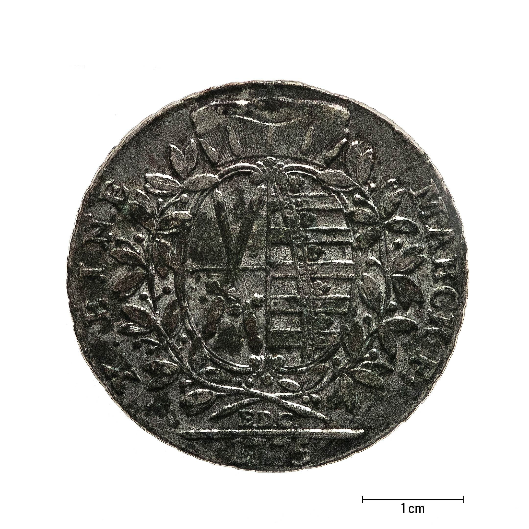 0923 zbiory numizmatyczne st. kadyiego; fryderyk august książę saski (1775); talar - rewers