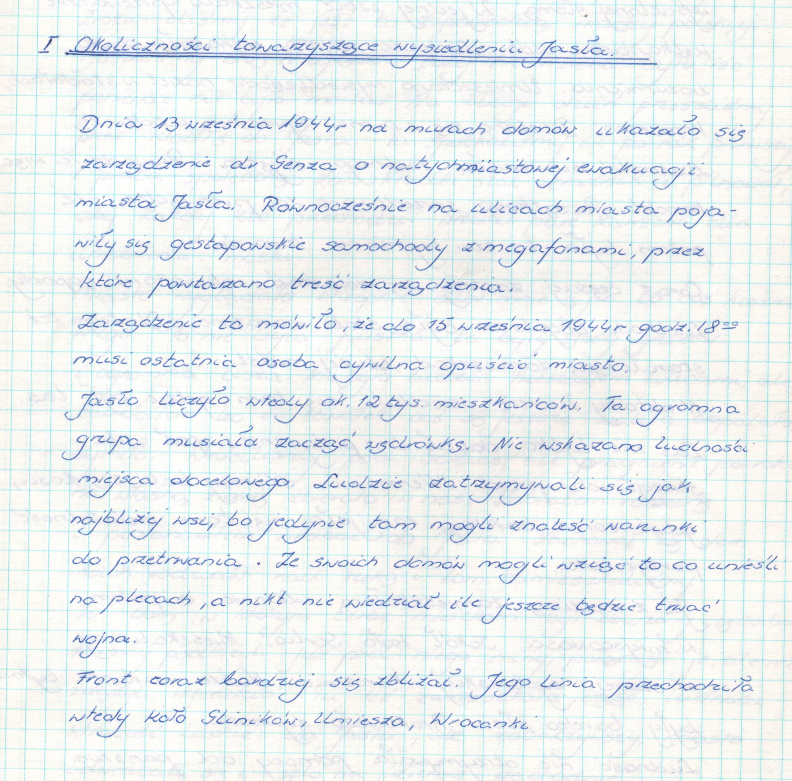 4606 ahsid – wspomnienia władysława mendysa o wysiedleniu i zniszczeniu jasła, 1975 r.