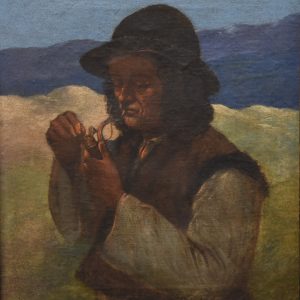 1308 a-h, seweryn bieszczad, góral, olej na płótnie, 35,5x30 cm