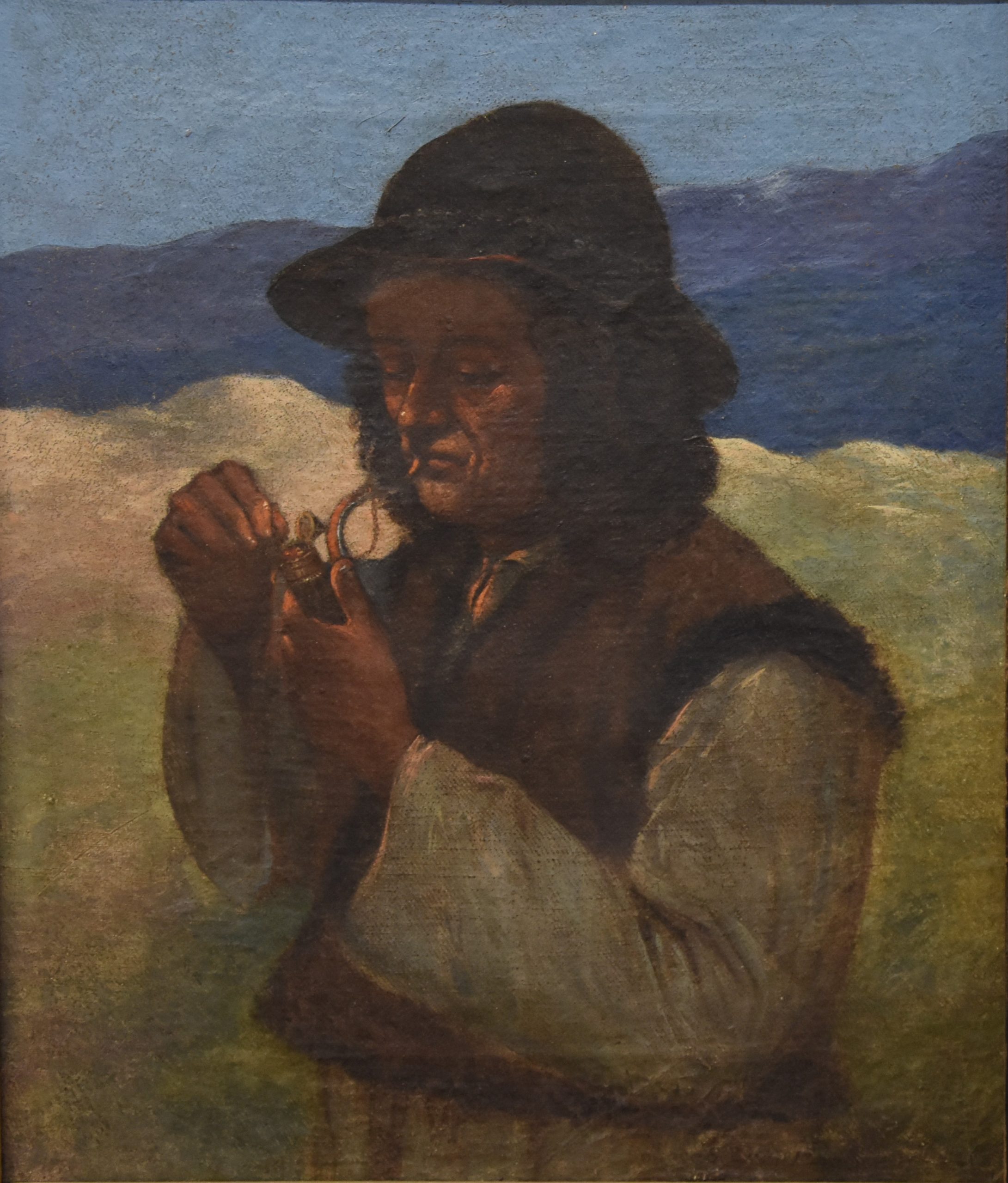 1308 a-h, seweryn bieszczad, góral, olej na płótnie, 35,5x30 cm