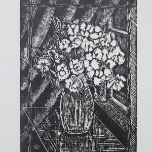 1538 a-h, stanisław witowski z jasła, białe kwiaty we flakonie, drzeworyt