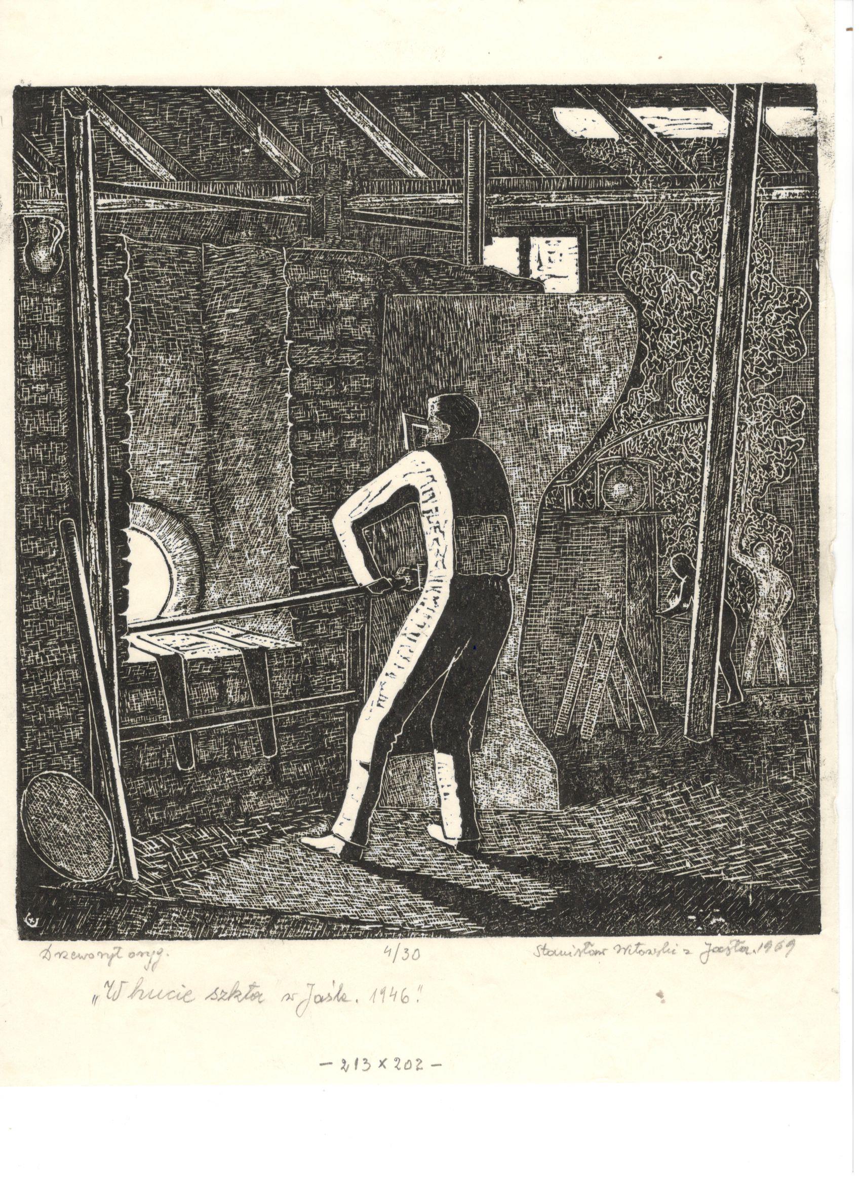 172 a-h, stanisław witowski z jasła, w hucie szkła w jaśle, drzeworyt