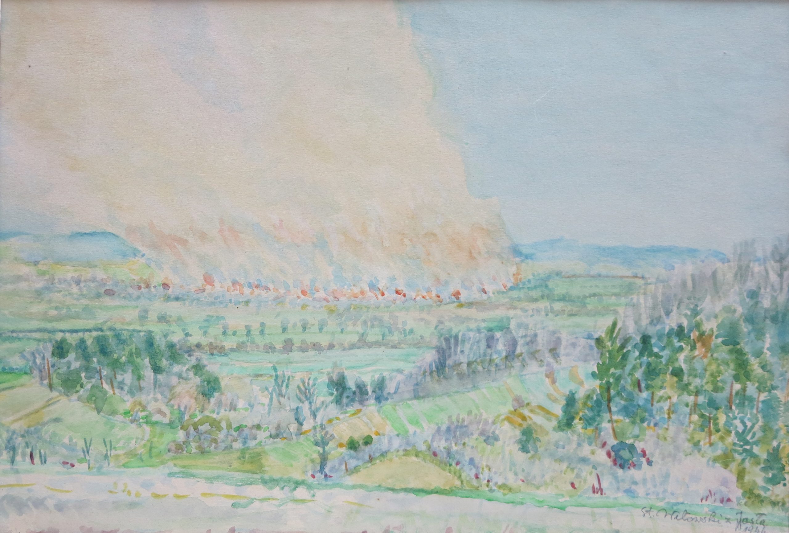 3126 a-h, stanisław witowski z jasła, pożar jasła, akwarele