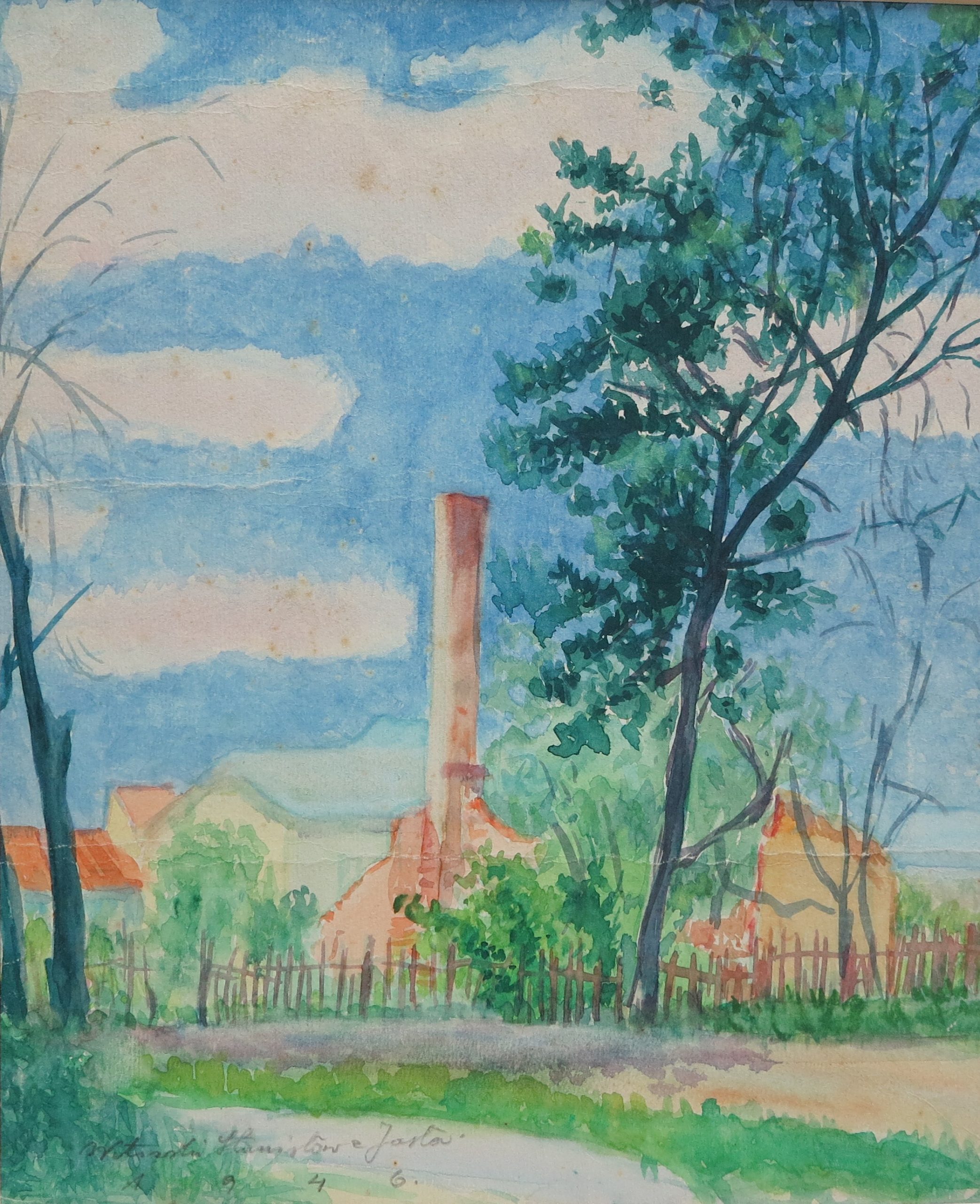 3127 a-h, stanisław witowski z jasła, ruiny jasła, komin iii, akwarele