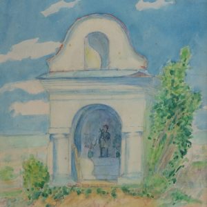 3129 a-h, stanisław witowski z jasła, kapliczka w ujeździe, akwarele