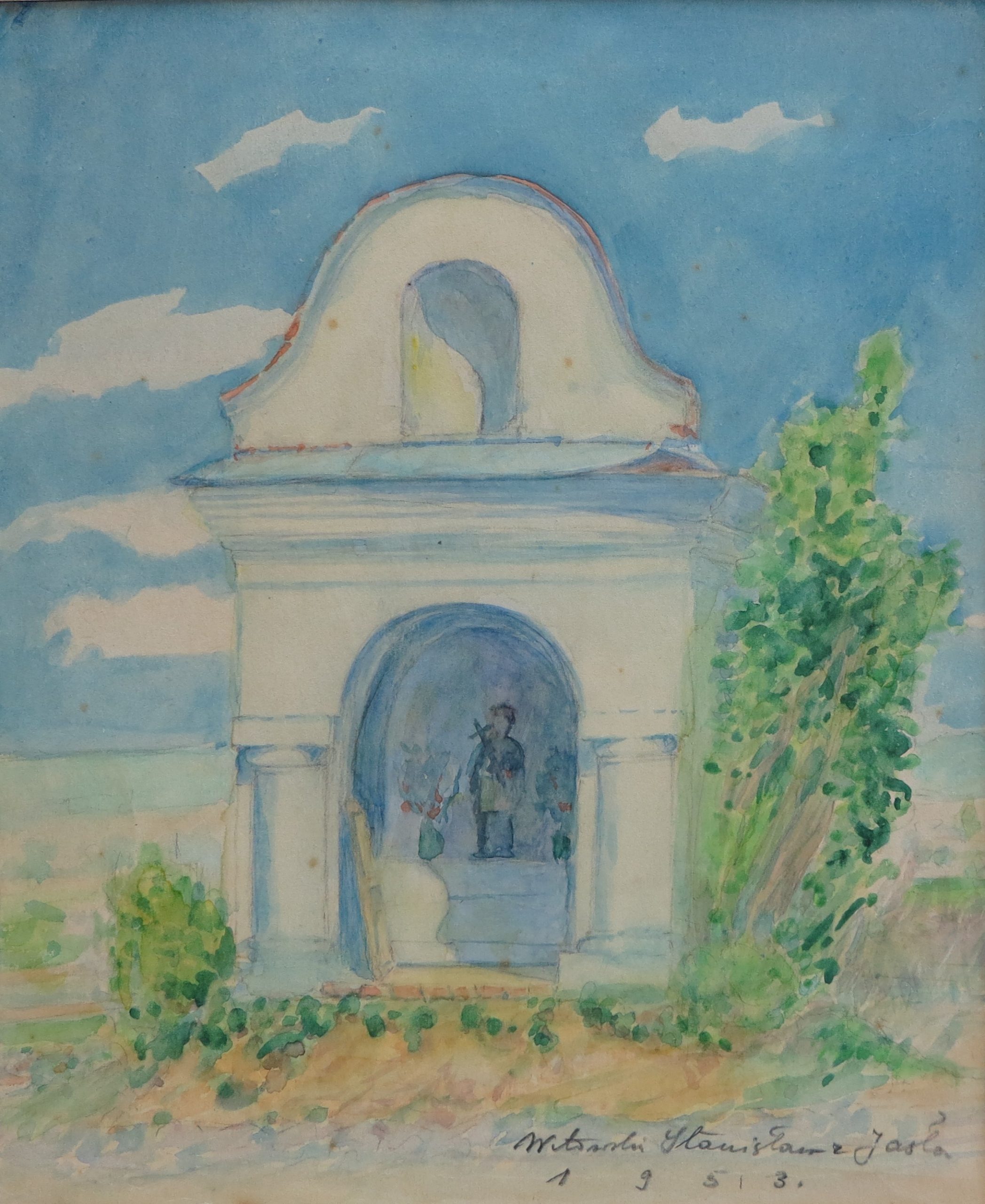 3129 a-h, stanisław witowski z jasła, kapliczka w ujeździe, akwarele
