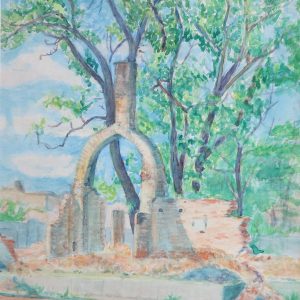 3131 a-h, stanisław witowski z jasła, ruiny jasła, komin ii, akwarele