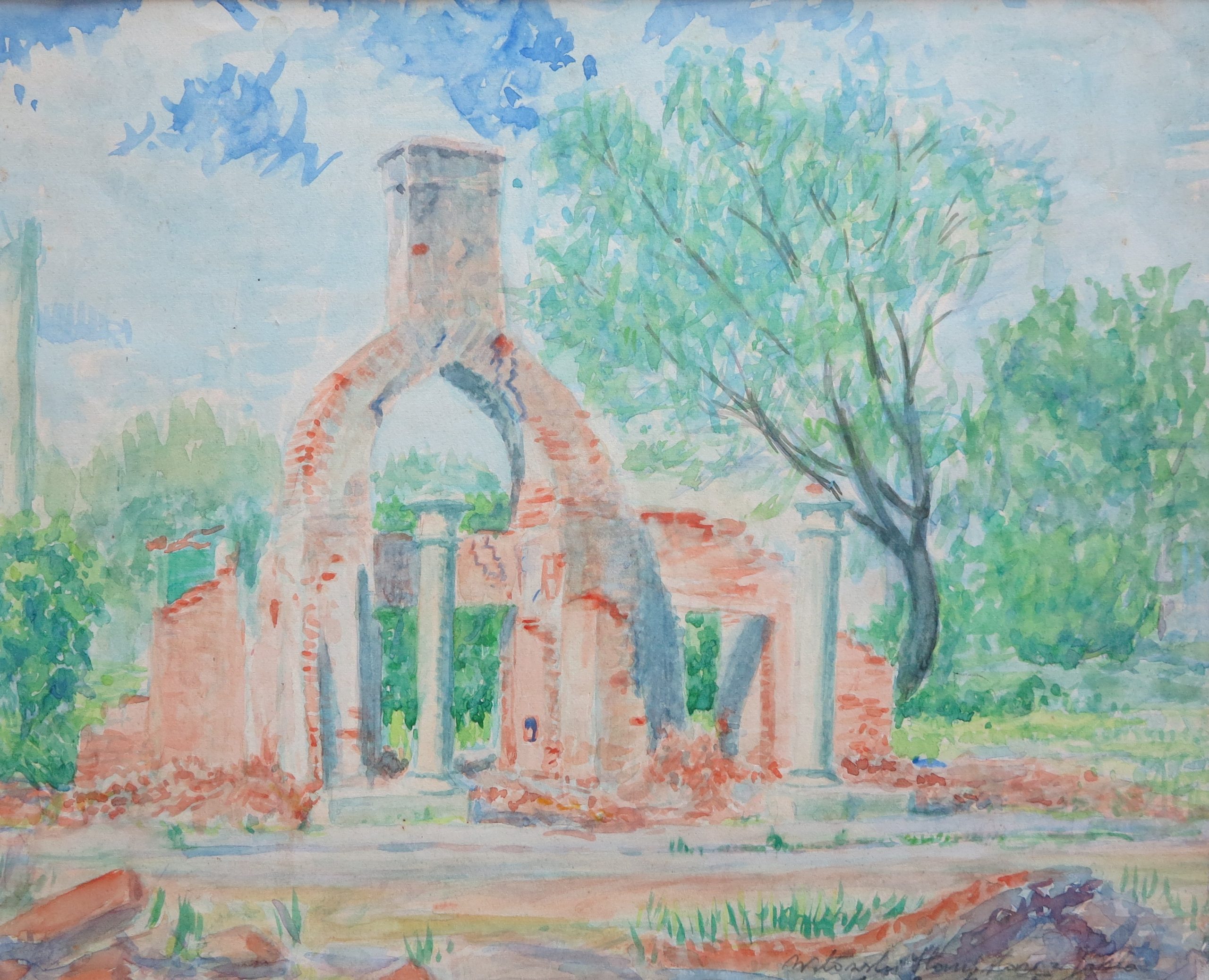 3133 a-h, stanisław witowski z jasła, ruiny jasła, akwarele