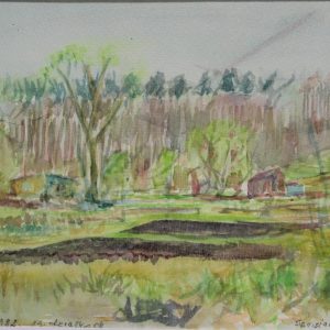 4511 a-h, stanisław witowski z jasła, na działkach, 1982, akwarele, 25 x 33,5 cm