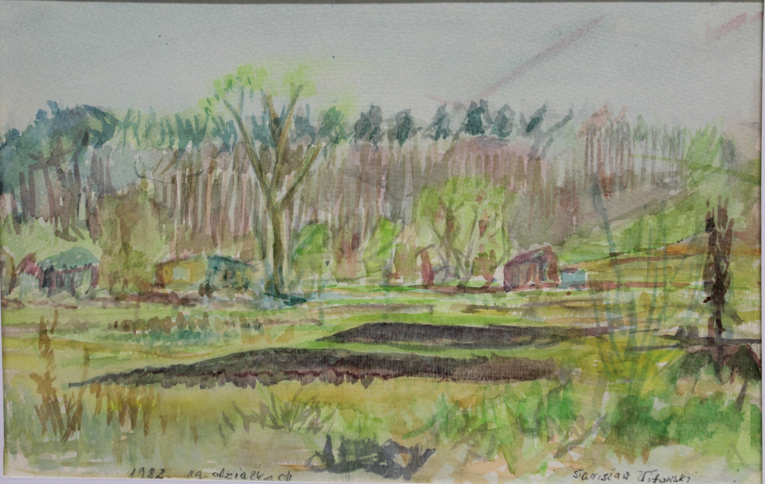 4511 a-h, stanisław witowski z jasła, na działkach, 1982, akwarele, 25 x 33,5 cm