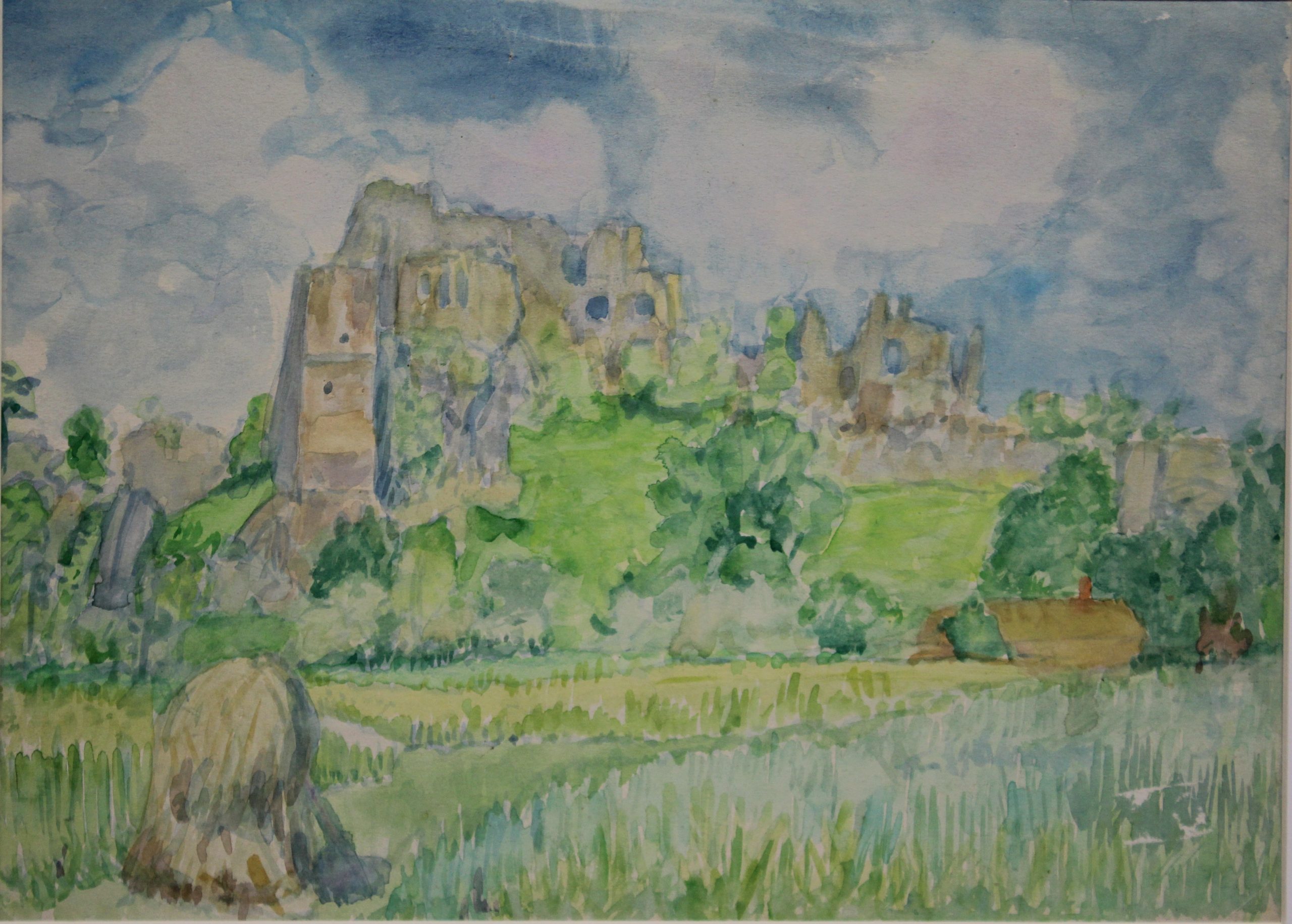 4515 a-h, stanisław witowski z jasła, ruiny odrzykonia, 1964, akwarele, 24,5 x 35 cm