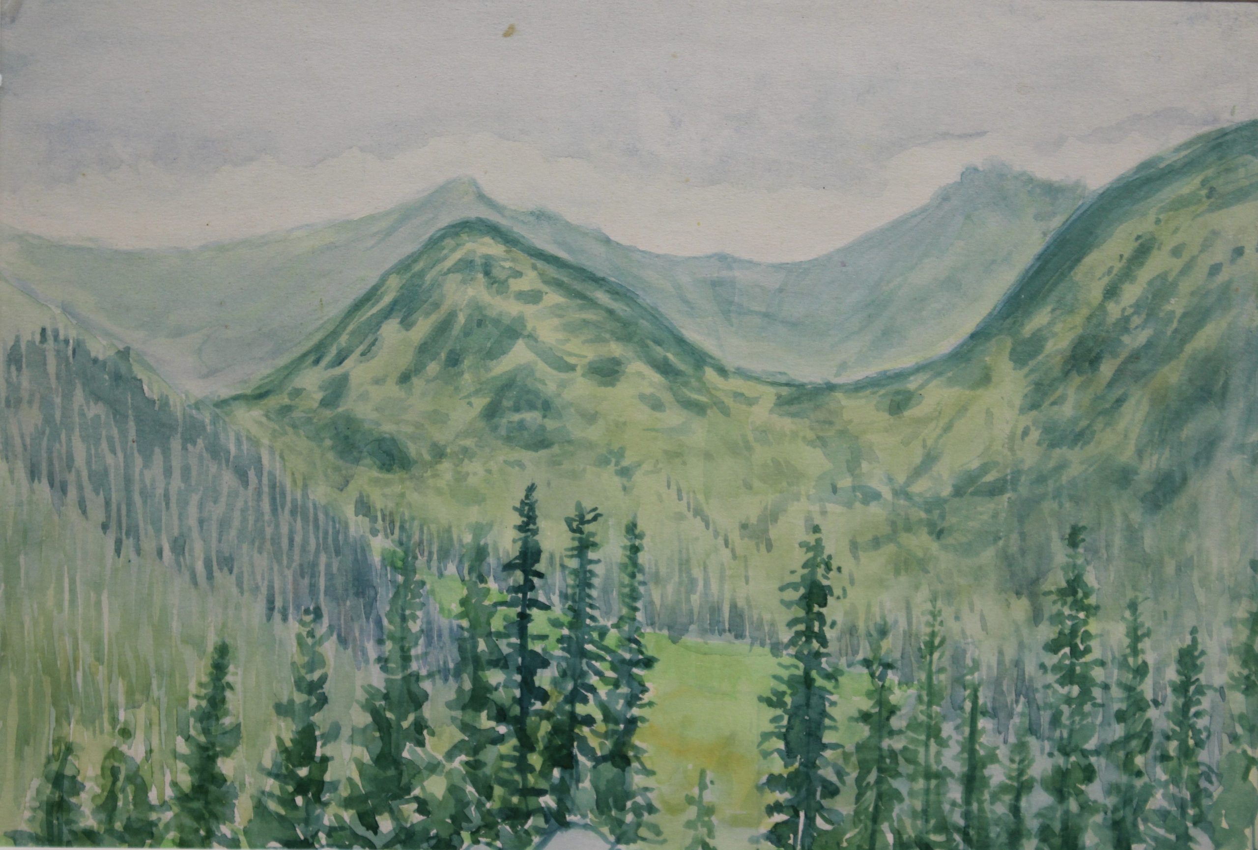 4519 a-h, stanisław witowski z jasła, w drodze na kasprowy wierch, 1956, akwarele, 24,5 x 35 cm