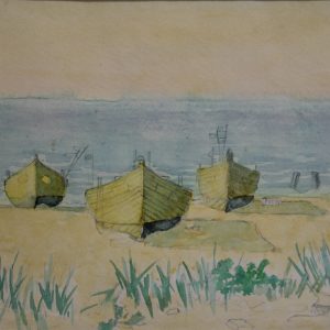 4531 a-h, stanisław witowski z jasła, przed wieczorem, zachód słońca, 1966, akwarele, 21 x 30 cm