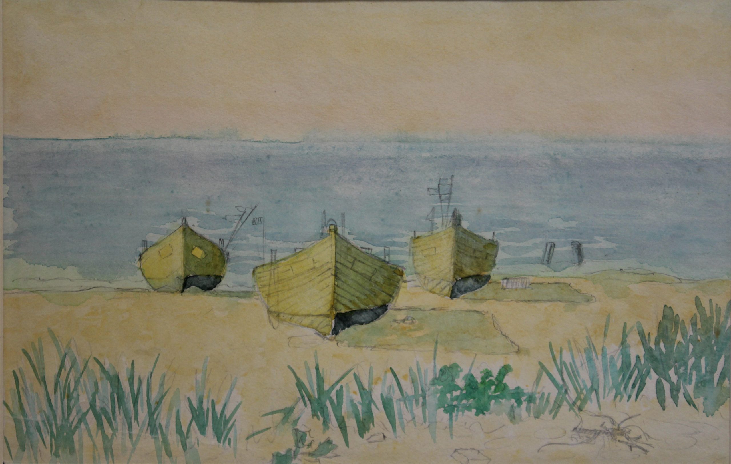 4531 a-h, stanisław witowski z jasła, przed wieczorem, zachód słońca, 1966, akwarele, 21 x 30 cm