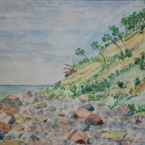 4535 a-h, stanisław witowski z jasła, dzika plaża ii, 1966, akwarele, 21 x 31 cm