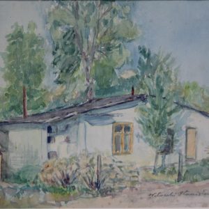 4540 a-h, stanisław witowski z jasła, domek władysława sorysa, 1948, akwarele, 25 x 37 cm
