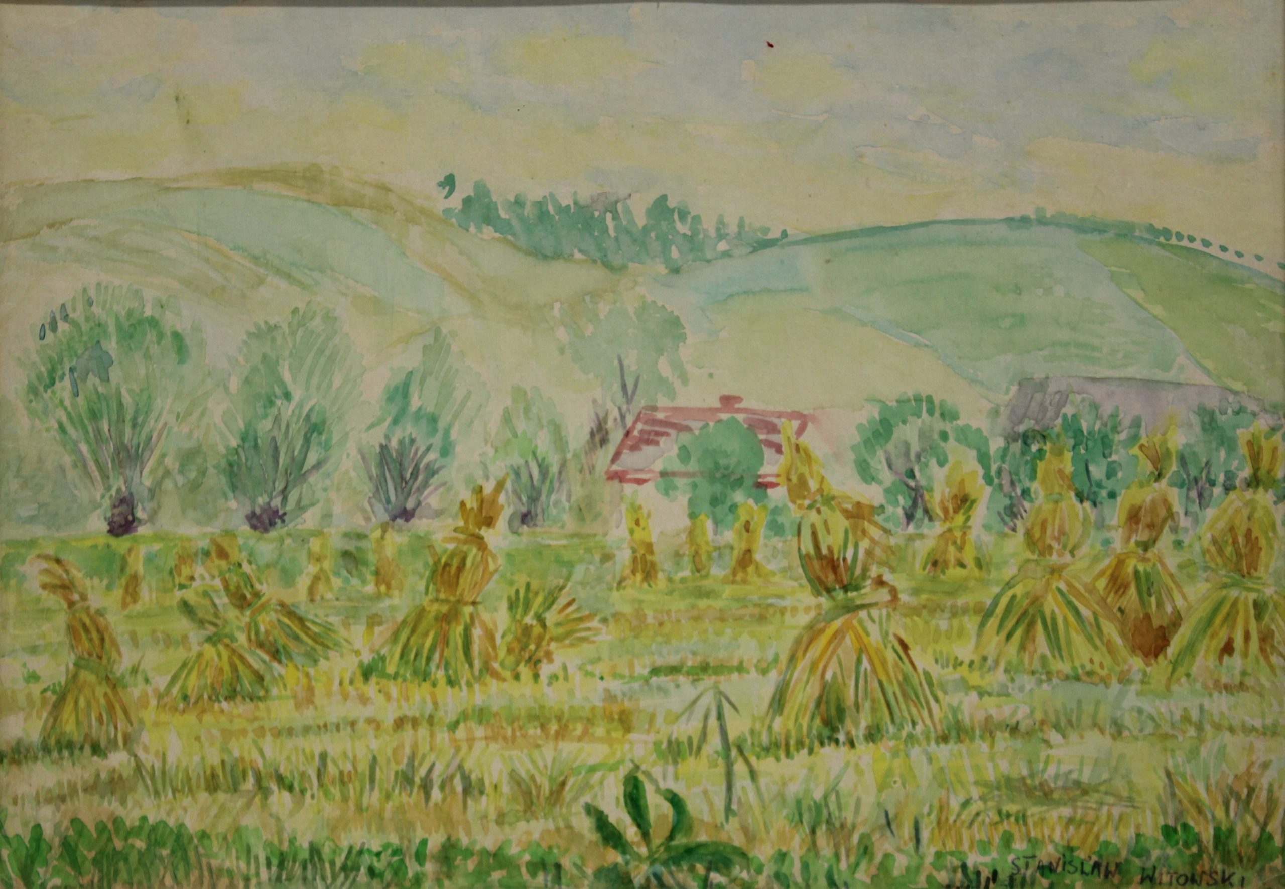 4554 a-h, stanisław witowski z jasła, Żniwa, 1965, akwarele, 28 x 39,5 cm
