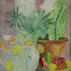4557 a-h, stanisław witowski z jasła, martwa natura, 1985, akwarele, 48 x 36 cm