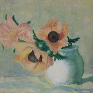 4561 a-h, stanisław witowski z jasła, maki ogrodowe, 1946, akwarele, 44 x 46 cm