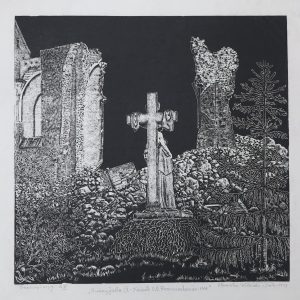 518 a-h, stanisław witowski z jasła, ruiny kościoła oo. franciszkanów, drzeworyt