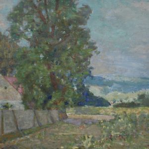 636 a-h, stanisław szczepański, pejzaż z jawornika, olej na płótnie, 38x55 cm