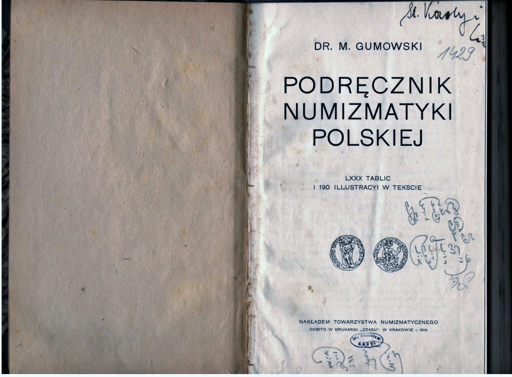 podręcznik numizmatyki polskiej dr. m. gumowski