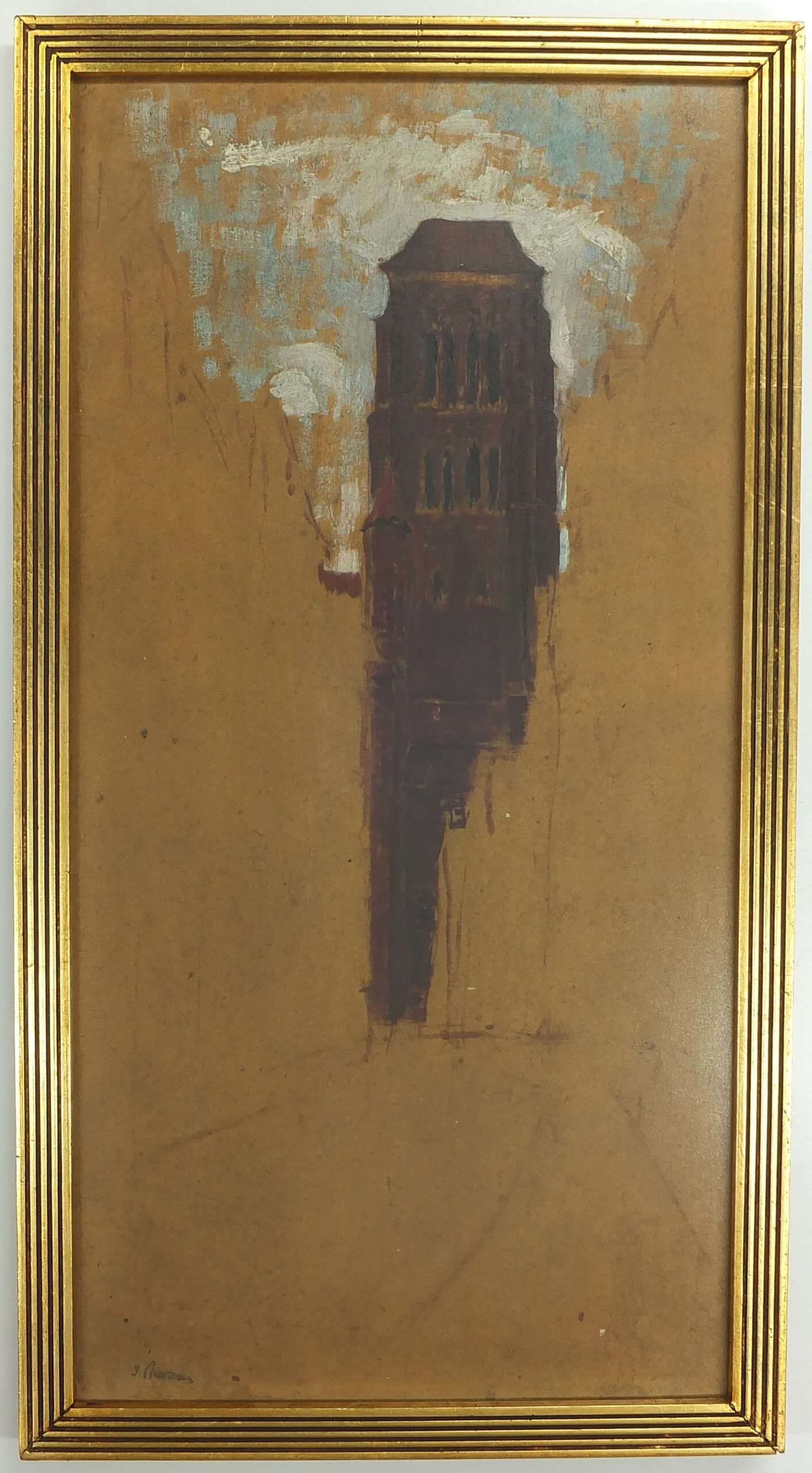6429 a-h, ignacy pinkas, kościół marii panny w gdańsku, olej na tekturze, 53 x 29 cm