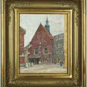 2762 a-h, ignacy pinkas, kościół św. barbary, olej na tekturze, 26 x 22 cm