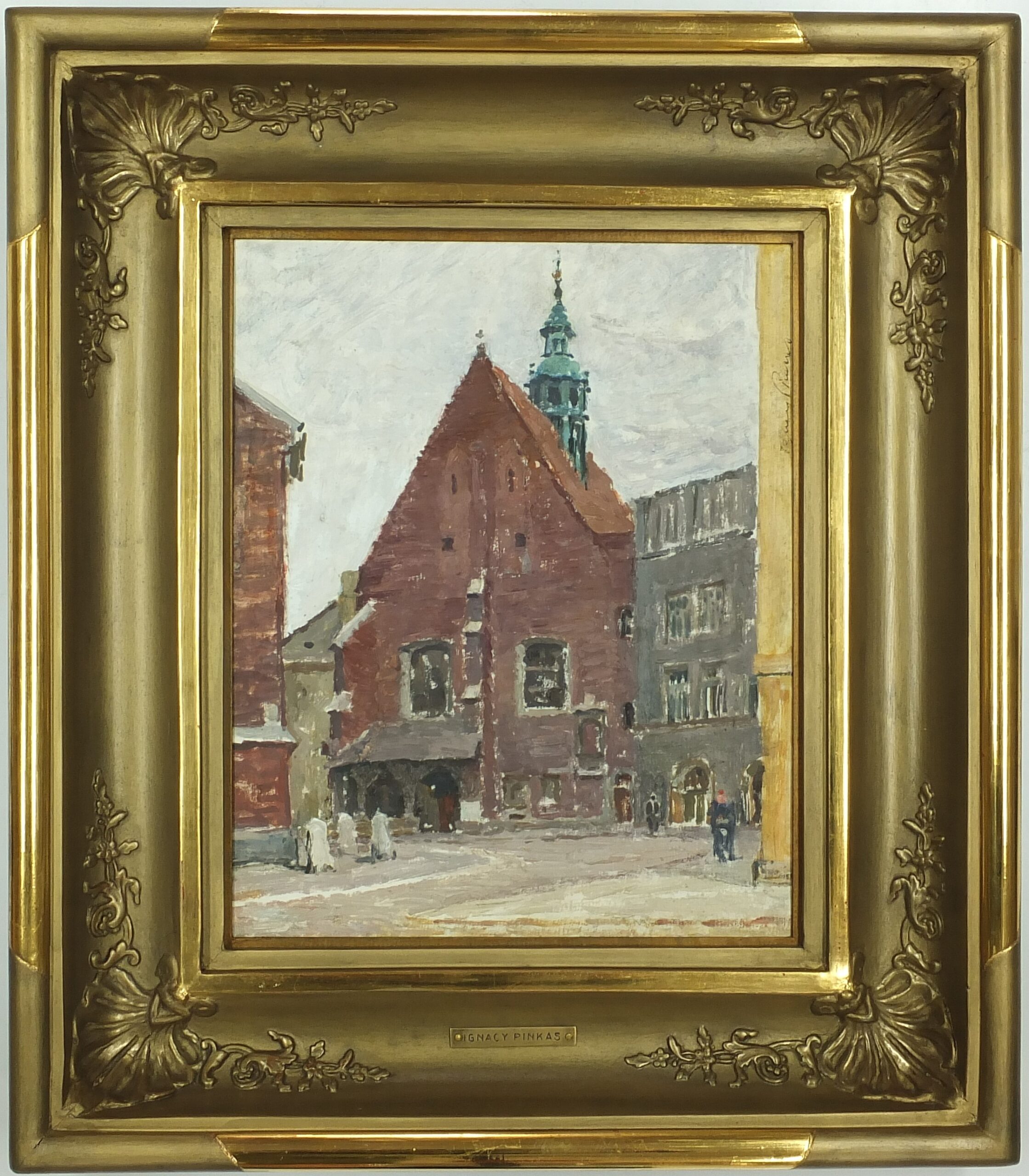 2762 a-h, ignacy pinkas, kościół św. barbary, olej na tekturze, 26 x 22 cm