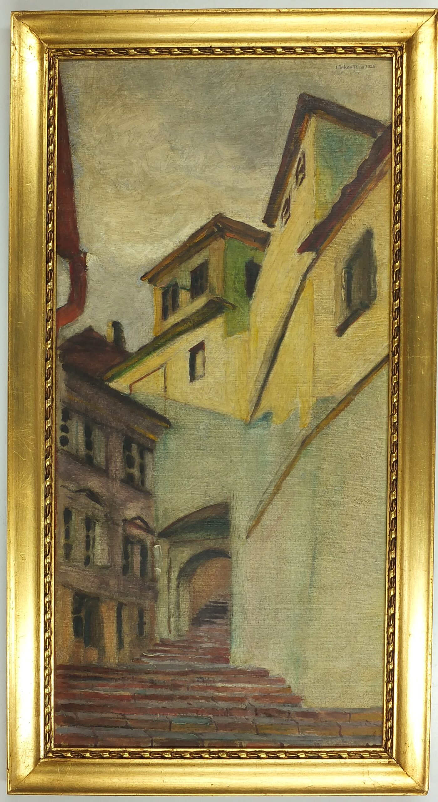 6426 a-h, ignacy pinkas, radzieckie schody, 1926, olej na tekturze, 50 x 25 cm