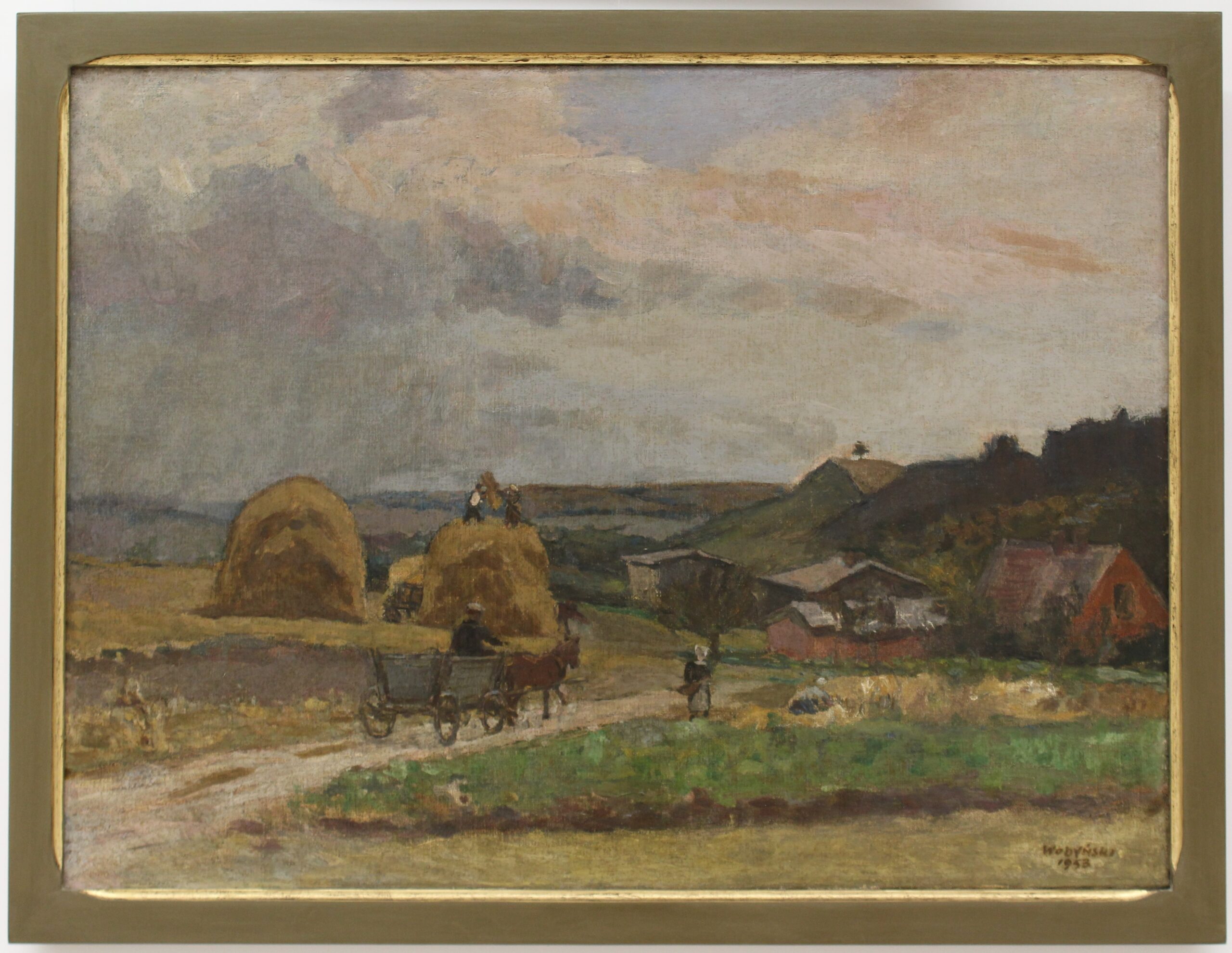 2958 a-h, jan wodyński, przed burzą, 1953, olej na płótnie