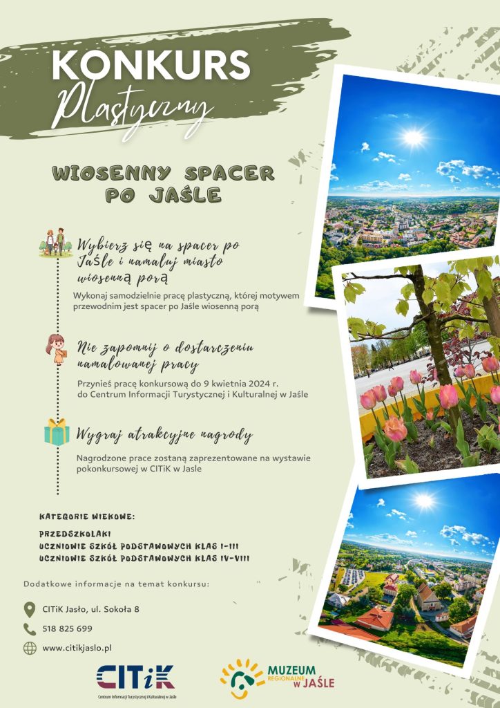 „wiosenny spacer po jaśle” - konkurs plastyczny